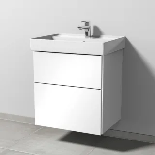 Sanipa 3way Waschtischunterbau zu Villeroy & Boch Collaro Waschtisch mit 2 Auszügen, Weiß-Glanz BS83478