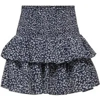ONLY Minirock ONLZOEY LAYRED SKIRT WVN NOOS Baumwolle, gesmoktes Taillenbündchen, Volant