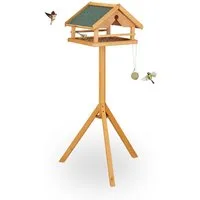relaxdays Vogelhaus Vogelfutterhaus mit Ständer