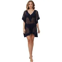 Pastunette Strandkleid Damen Strand Poncho Kaftan Tunika (1-tlg) Netz Optik
