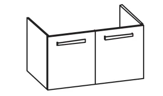 Artiqua 413 Waschtischunterschrank für Acanto Slim 500642, 500643, Graphit Struktur quer, 413-WU2T-K 413-WU2T-K178-7070-401