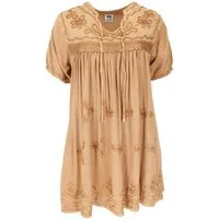 Guru-Shop Longbluse Bestickte indische Boho Bluse, sommerliche.. alternative Bekleidung