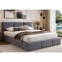 Home Collective Polsterbett Bett 140x200/160x200 Doppelbett Bettgestell mit Lattenrost & Stauraum, mit Stauraum mit Bettkasten 140x200 cm in grau samt