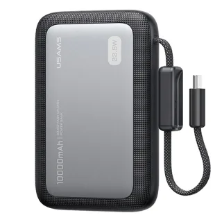 USAMS CD284 PB102 22.5W 37Wh 10000mAh Semi-Solid Power Bank with Digital Display External Battery Power Supply with 2 In