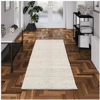 Pergamon Läufer Natur Teppich Kelim Läufer Wolle Lara Meliert, Rechteckig, Höhe: 6 mm