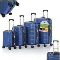 Juskys Trolleyset Rom, 4 Rollen, (4 tlg., 4-teilig), 4 Koffer, 360° Rollen, robuste Hartschale, mit Zahlenschloss