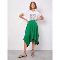Apricot Midirock Hankyhem Skirt mit asymmetrischem Saum