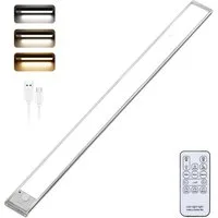 Lujasi LED Unterbauleuchte 30/40/60cm Unterbauleuchte Küche LED, – 2er Set Schrankbeleuchtung, Integrierter Akku, LED fest integriert, nicht austauschbar, 5V/1A, 120°/3m, Kabellos, KaltweiB, NeutralweiB, WarmweiB, mit Bewegungsmelder Fernbedienung, U