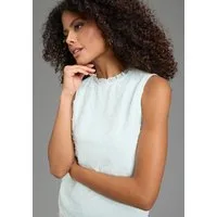 Laura Scott Chiffonbluse mit Rüschen-Applikationen und gepunktetem Chiffon