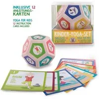 LK Trend & Style Yogablock Yoga-Würfel-Set für Kinder, (Set: 1 Würfel + 12 Anleitungskarten, 13-tlg., Sehr schönes Geschenk Bewegung zu erlernen), 12-seitige Knautsch-Würfel mit verschiedenen Yogapositionen