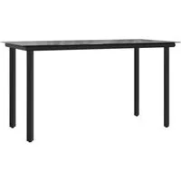 vidaXL Gartentisch Garten-Esstisch Schwarz 200x100x74 cm Stahl und Hartglas (1-St)