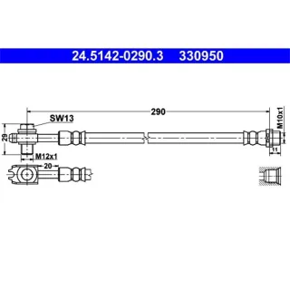 ATE Bremsschlauch hinten VW Passat B5
