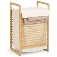 BURI Regal Bambus Eckregal Holz Badregal Wäschesammler Holz Regal Wäschekorb