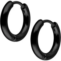 Wildcat Paar Ohrhänger Little Hoops - Schwarz, 10,0 mm, Chirurgenstahl 316L - wasserfest, langlebig, hautverträglich