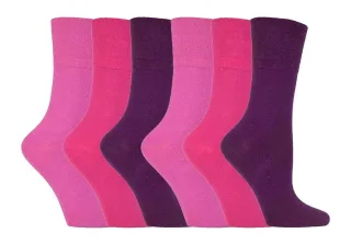 Damen 6er Pack nicht elastische Diabetikersocken mit handgekettelten Zehennähten