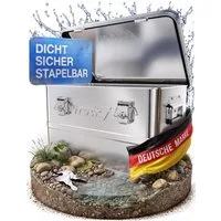 Trucky Allzweckkiste Aluminium Box mit Deckel Silber Alukiste 30 Liter Kiste Abschliessbar