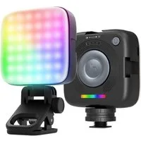 Neewer Videoleuchte RGB126 Einsteiger-Version RGB Videolicht, Magnetisches Kameralicht, Clip on, 3 Kaltschuh, 1/4" Gewinde, 2000mAh, für Selfie Videoaufnahmen