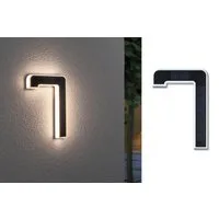 Paulmann LED Außen-Wandleuchte Solar Hausnummer, LED fest integriert, Warmweiß, LED-Modul, Hausnummern, Buchstaben wählbar, Akku wechselbar