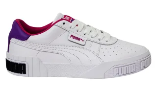 Puma Cali Bold Womens Trainer weiß rosa Leder Schnürschuhe 370811 05