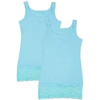 Toker Collection® Longtop Longtop mit elastischer Spitze, 2 Stück = 1 Preis (Packung, 2 Stück) weiche, elastische Spitze