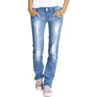 be styled Bootcut-Jeans Hüftjeans destroyed Bootcut Jeans Hose zerrissen gerades bein - j28x mit Stretch-Anteil