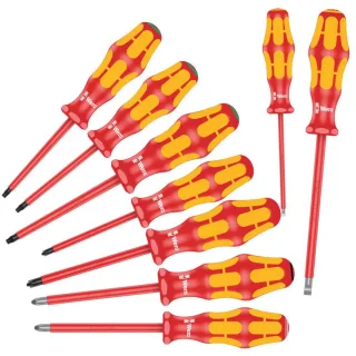 Wera 160 i/162 i/167 i/9 Schraubendrehersatz Kraftform Plus Serie 100, 9-teilig - 05133355001