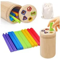 CLTYQ Lernspielzeug Montessori Spielzeug ab 3Jahr, Baby Spielzeug,Farbe Sortierspiel, Kleinkind Sensorik Spielzeug Baby Motorikspielzeug Holzspielzeug