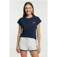 Fila Shorty WOMAN JERSEY TOP + TERRY SPONGE SHORTS PYJAMAS (2 tlg) mit kontrastreichen Paspeldetails