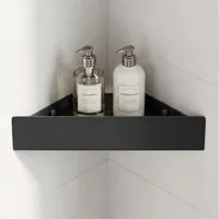 Mai & Mai Duschablage Eck-Badregal Dushkorb rostfrei Bohren oder Kleben Reglo-07, Mit Wasserablaufrillen für schnellen Wasserabfluss, bakterienhemmend