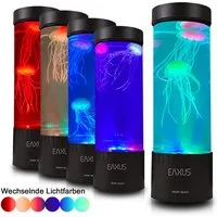 EAXUS LED Nachtlicht Quallen Aquarium, LED fest integriert, Bunt, Nacht- und Dekoleuchte mit Stimmungsfarben