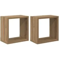 vidaXL Regal Wandregale Wandhalterung 2 pcs Artisan-Eiche Holzwerkstoff, 2-tlg.