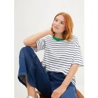 bonprix T-Shirt Oversize-Passform, Halbarm-Design, mit Streifenmuster