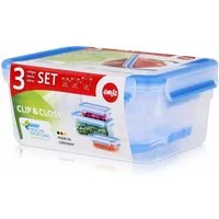 Emsa Vorratsdose CLIP & CLOSE Frischhaltedosen-Set (0,55 Liter, 1,0 Liter, 2,3 Liter)