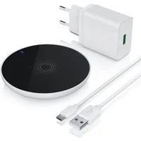 Aplic Wireless Charger inkl. USB Netzteil, Ladestation, Qi-Charger, 1,5A-2A Induktions-Ladegerät (für Smartphones und Tablets Samsung, iPhone Huawei, Honor, Xiaomi)