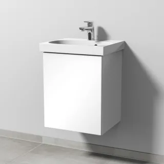 Sanipa 3way Waschtischunterbau zu Geberit Acanto Waschtisch mit 1 Tür, Weiß-Glanz SF41378