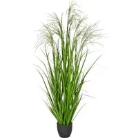 Kunstgras Grasbusch Miscanthus graziella, Creativ green, Höhe 175 cm, mit dekorativen Blüten
