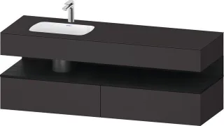 Duravit Qatego Einbauwaschtisch mit Konsolenwaschtischunterbau Graphit Supermatt 1600x500x600 mm - Q QA4795016800010