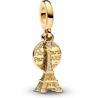 Pandora Charm-Einhänger Charm-Anhänger Paris Eiffelturm Diamant 14K Vergoldet 763344C01