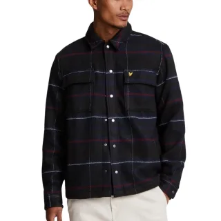 Lyle & Scott Brushed Tartan Muddy Navy Overshirt-Jacke