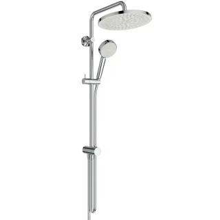 Ideal Standard Duschsystem Eco Ceratwist T25 ohne Arm. 2-fach-Handbrause und runde Kopfbrause Chrom, BE231AA
