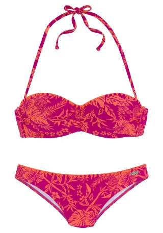 LASCANA - Venice Beach LM exkl. Sport Bügel-Bandeau-Bikini berry-orange - Gr. - 42D