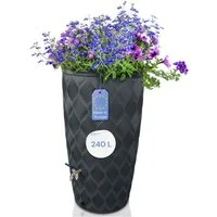 YourCasa Regentonne YourCasa Regentonne 240L [Seabreeze] Regenfass Regenwassertonne, Durchmesser unten: 44,5 cm, Durchmesser oben: 59,5 cm, Höhe: 112 cm