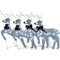 vidaXL Weihnachtsfigur LED-Rentiere 4 Stk. Weiß 80 LEDs (4 St)