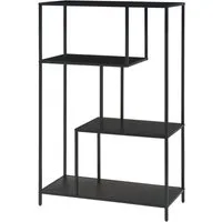 en.casa Bücherregal, »Reisjärvi« mit 4 offenen Fächern Stahl 115x75x35 cm Schwarz