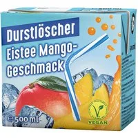 DURSTLOESCHER Softgetränk, Durstlöscher Eistee Mango Erfrischungsgetränk aus Tee Extrakt 500ml