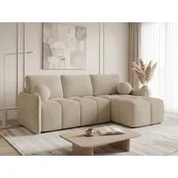 Sofnet Ecksofa Nubo, mit Schlaffunktion und Bettkasten, Schlafsofa mit Wellenfeder, L-Form Couch, Bettfunktion, Bouclé