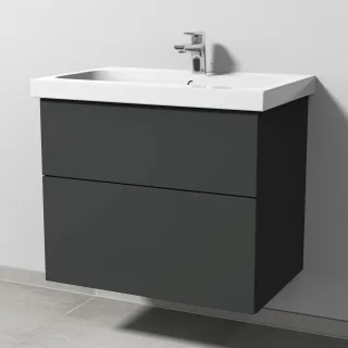 Sanipa 3way Waschtischunterbau zu Geberit iCon Light Waschtisch mit 2 Auszügen, Graphit-Matt SP5741B
