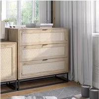 Vicco Kommode Natal, Eiche, 92 x 92.5 cm mit 3x Schubladen (1 St)