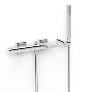 Tres Project-tres Wannenarmatur 21117001 Aufputz, mit Wannen-Brause-Set, chrom