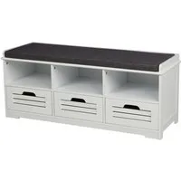 HTI-Line Schuhschrank Schuhbank mit 3 Schubladen Kara (Stück, 1-St., 1 Schuhbank inkl. Sitzkissen) Schuhregal Schuhschrank Sitzbank